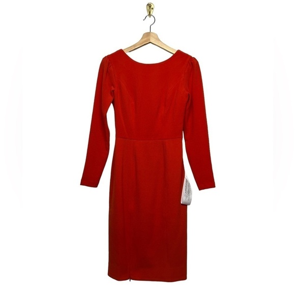 NWT DRESS THE POPULATION Nadia Modern Long Sleeve Dress Poppy - Picture 5 of 12